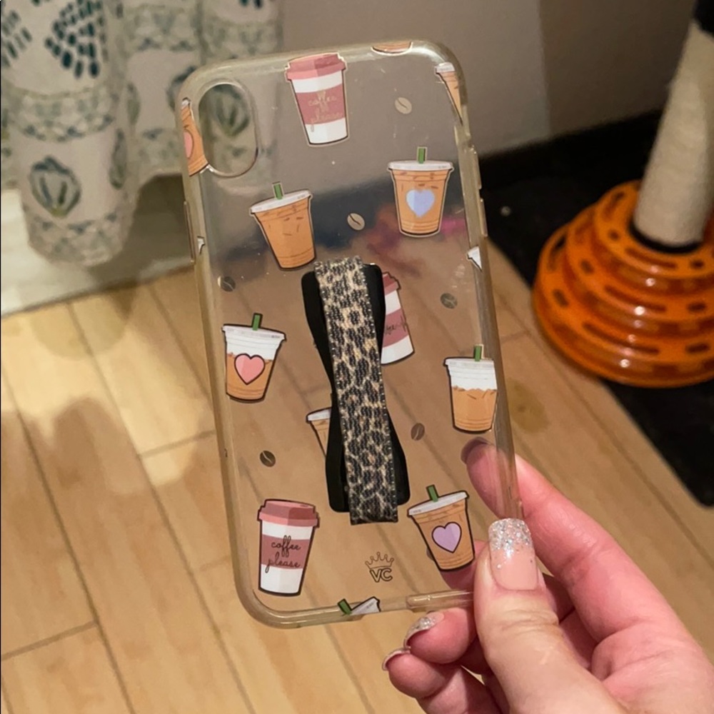 iPhone XR Velvet Caviar Coffee Clear Gold Case